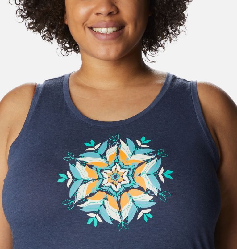Women's Columbia Bluff Mesa Tanks Navy | Plus Size CA-JLA45